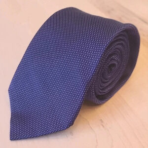 DAVID DONAHUE Silk and  Cotton Blend Blue Tie